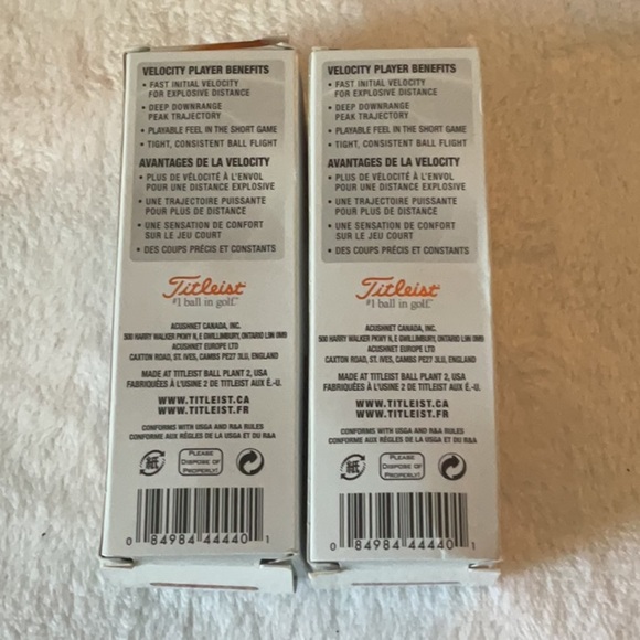 Titleist Velocity Golf Balls - White and Orange Packaging - Picture 2 of 5